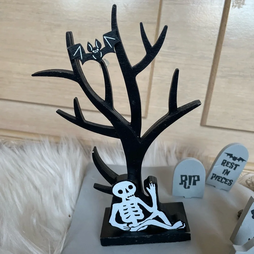 Target Halloween Hyde & Eek Boutique Mini Black tree with skeleton